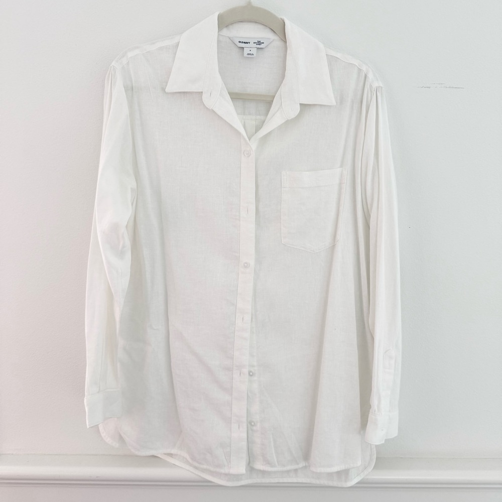 Linen White Button Down Shirt